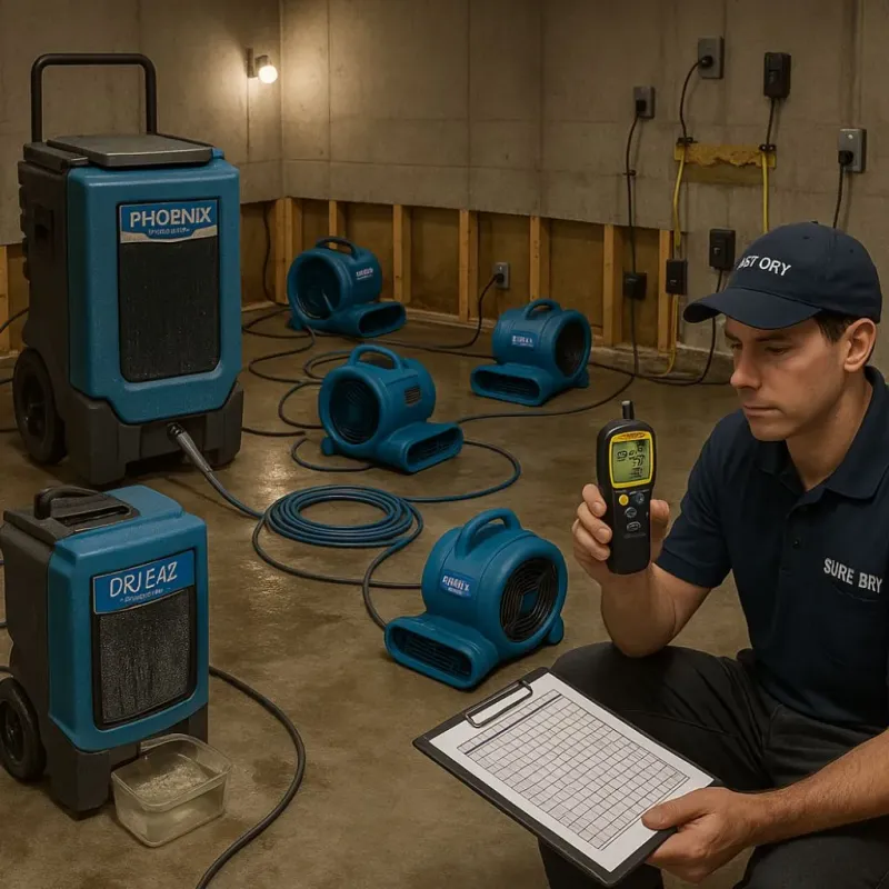 Structural Drying and Dehumidification process in Milledgeville, GA